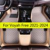 Car Floor Mat For Voyah Free    2024 Auto Foot Pads Carpet Cover Luxury Leather Full Set Alfombras Para Carro