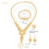 Elegant Arabic Wedding Tassel Necklace Set - 24K Gold-Plated Jewelry, Four-Piece Collection