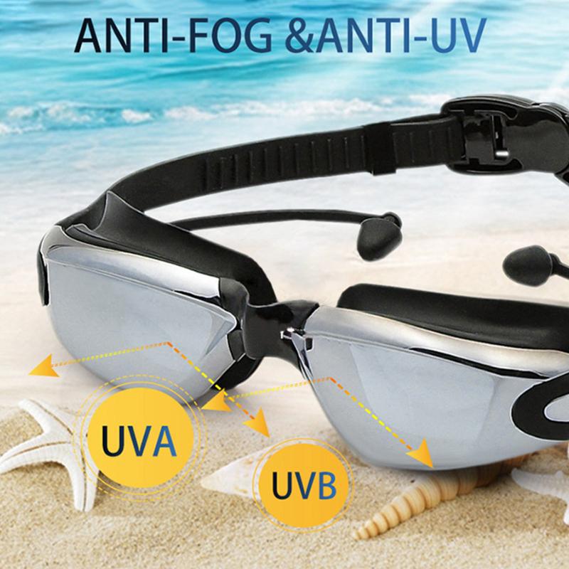 Professional Swimming Goggles Men Women Large Frame With Earplugs Waterproof Anti-Fog High-definition Swim Pool Diving Goggles Li Practical Use