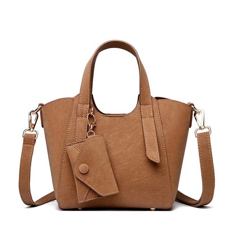 High Quality Soft Pu Leather Shoulder Hand Bags for Women Mother Handbags Color Contrast Crossbody Bag Small Casual Tote 2 Strap