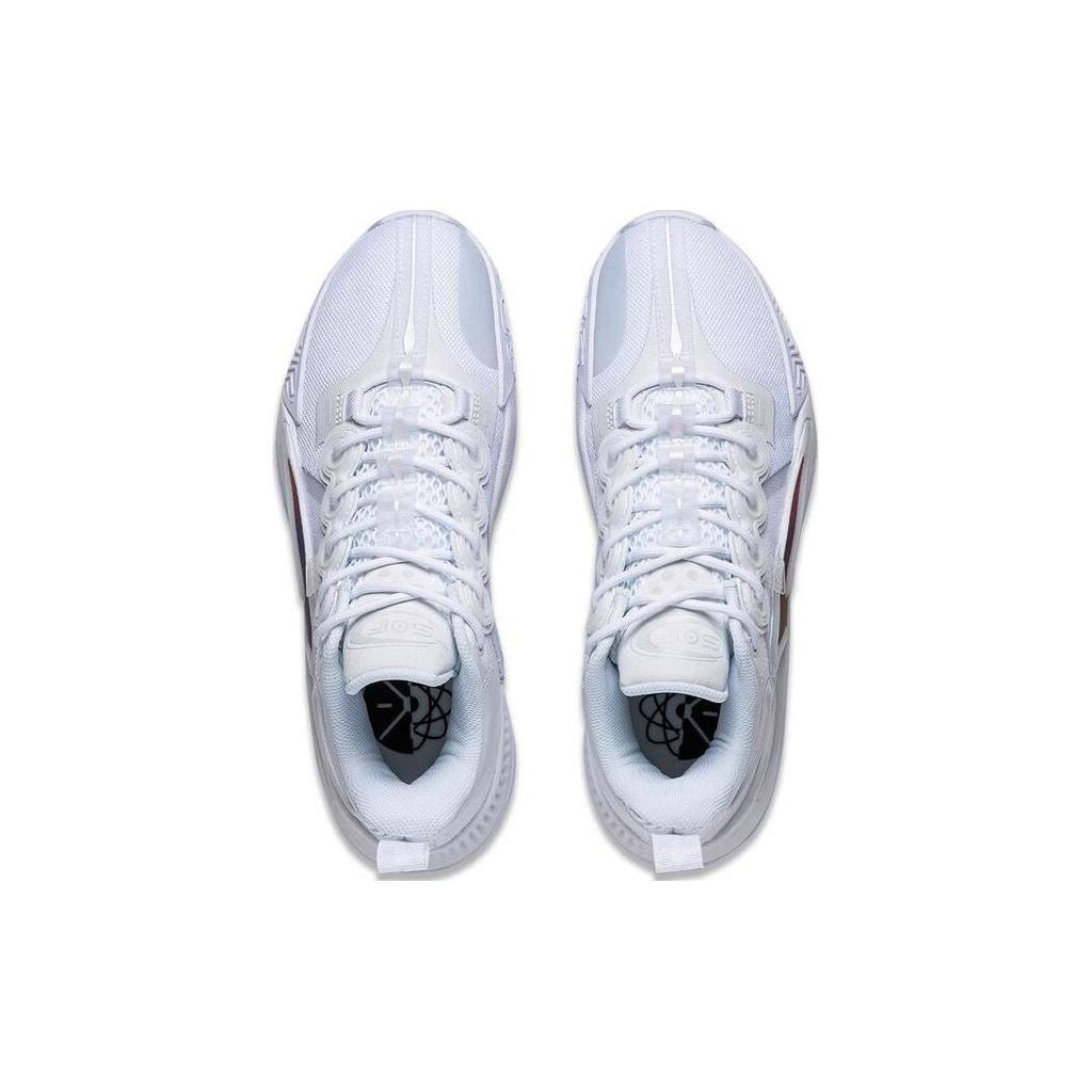 Li Ning Son Of Flash Bequem und Trendig Abriebfest Atmungsaktiv Niedrig geschnitten Basketballschuhe Herren Weiß ABPT019-6