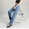 2022 Autumn Korean Style Fashion Casual Loose Wide Leg Retro Pants Women Highstreet Jeans High Waist Washed Vintage Denim Pants