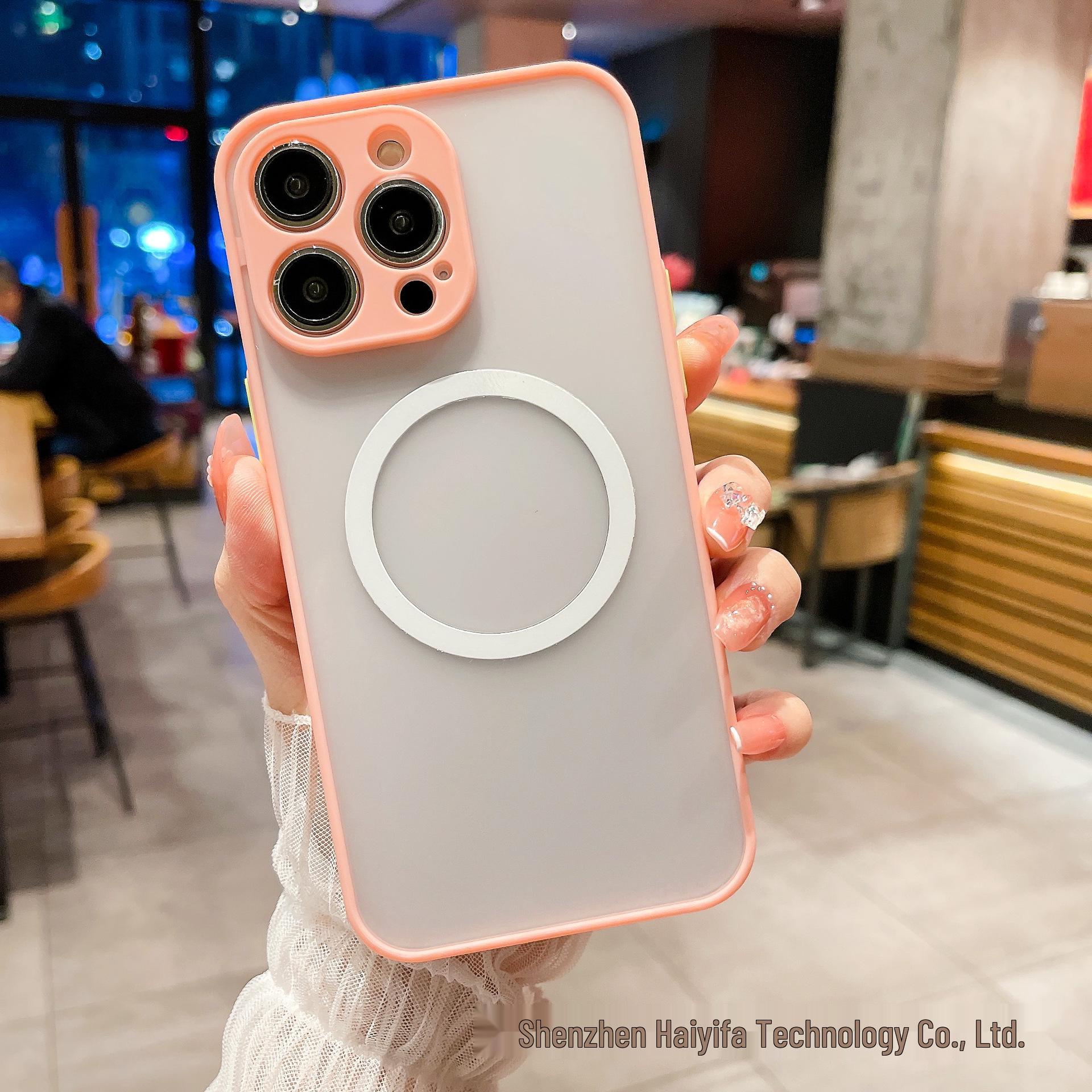 

Apple 17Promax Magnetic Charging Case for iPhone 16/15/14/13 - Color Block, Full Coverage, Matte, Skin Feel. XR