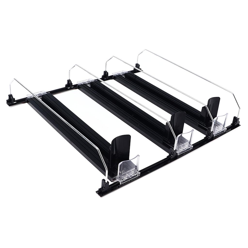 38cm Drink Organizer for Fridge Automatic Pusher Glide 12oz 16oz 20oz Soda Dispenser for Fridge Width Adjustable E