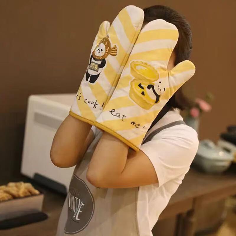 Panda Pure Cotton Heat Resistant Kitchen Oven Mitts