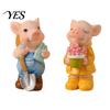 Planter Pig Decoration 2PCS Micro Landscape Ornaments, Mini Figurines, Durable Outdoor Miniatures Resin Waterproof for Potted Plant Landscaping