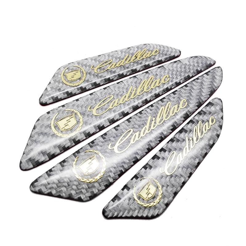 For Cadillac Escalade Tiburon Deville CTS DTS SLS XLR ATS XTS STS SRX Seville Auto Door Protective Stickers Carbon Fiber Decals