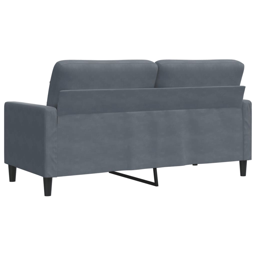 2 Seater Sofa Dark Grey 140 cm Velvet