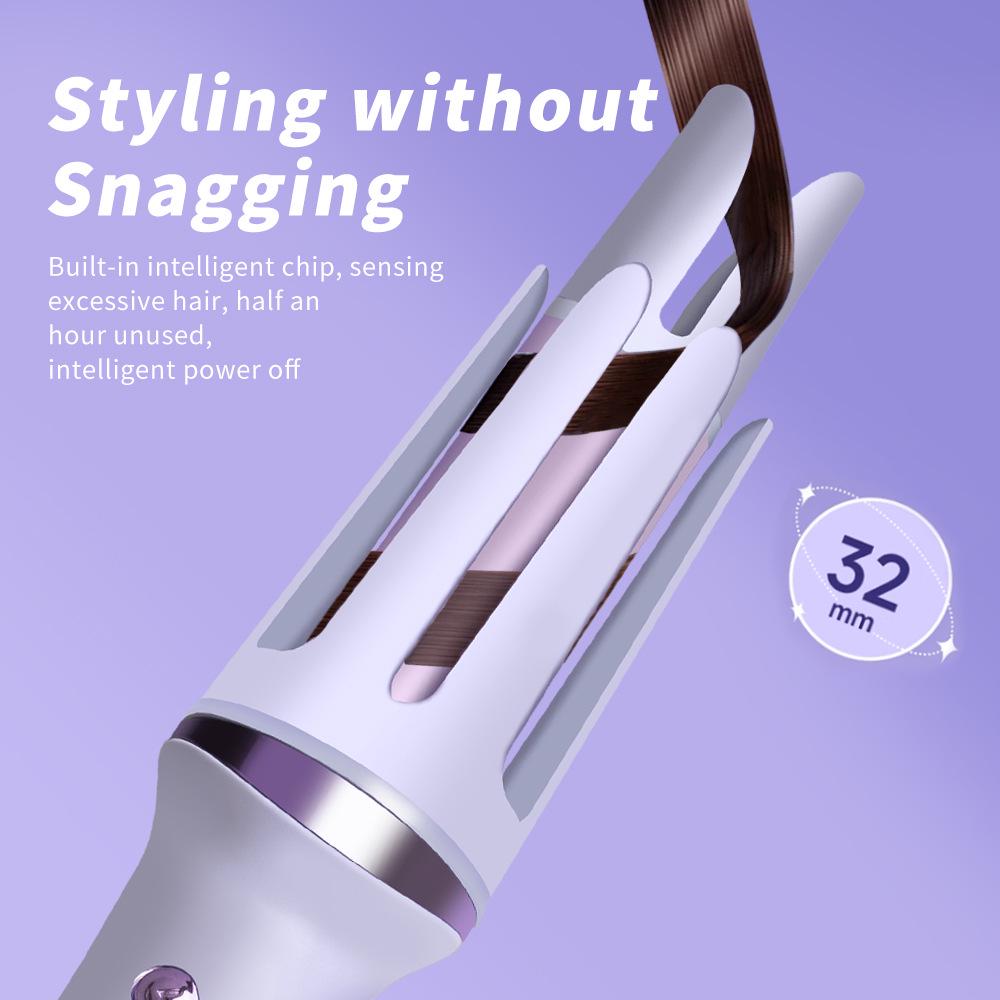 32mm Egg Roll Automatic Curling Iron with Negative Ion Technology for Safe Hair Care and Waves