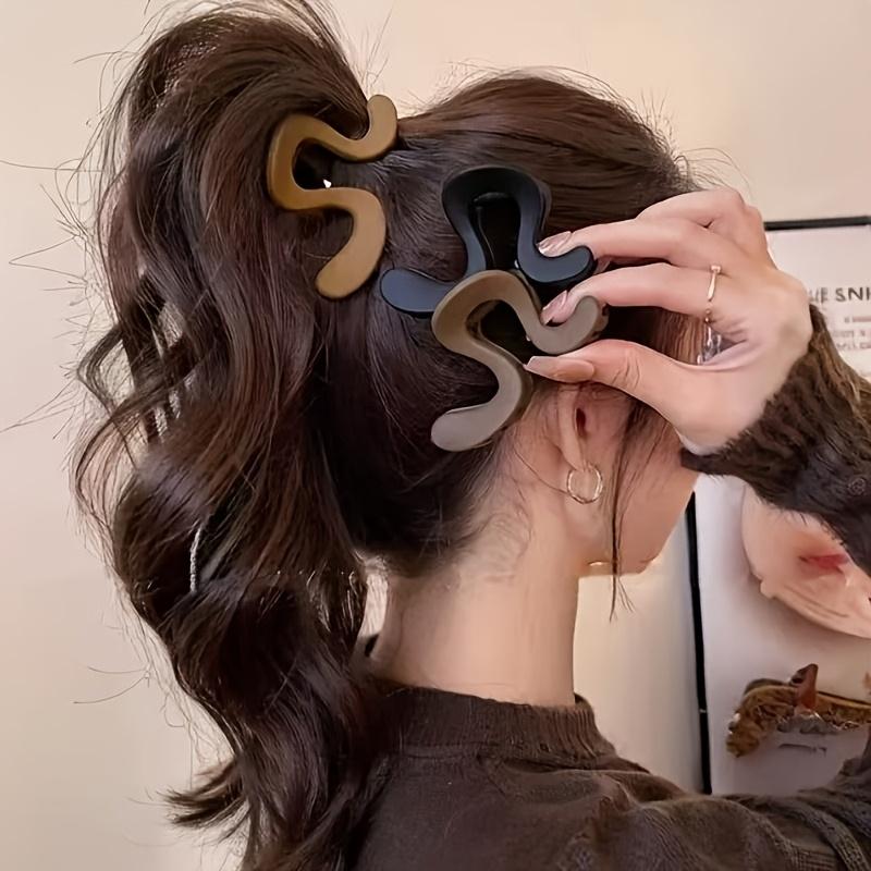 3PCS Matte High Ponytail Fixing Tool Hair Clip, Women's New High-End Shark Clip Hair Accessory for the Back of the Head