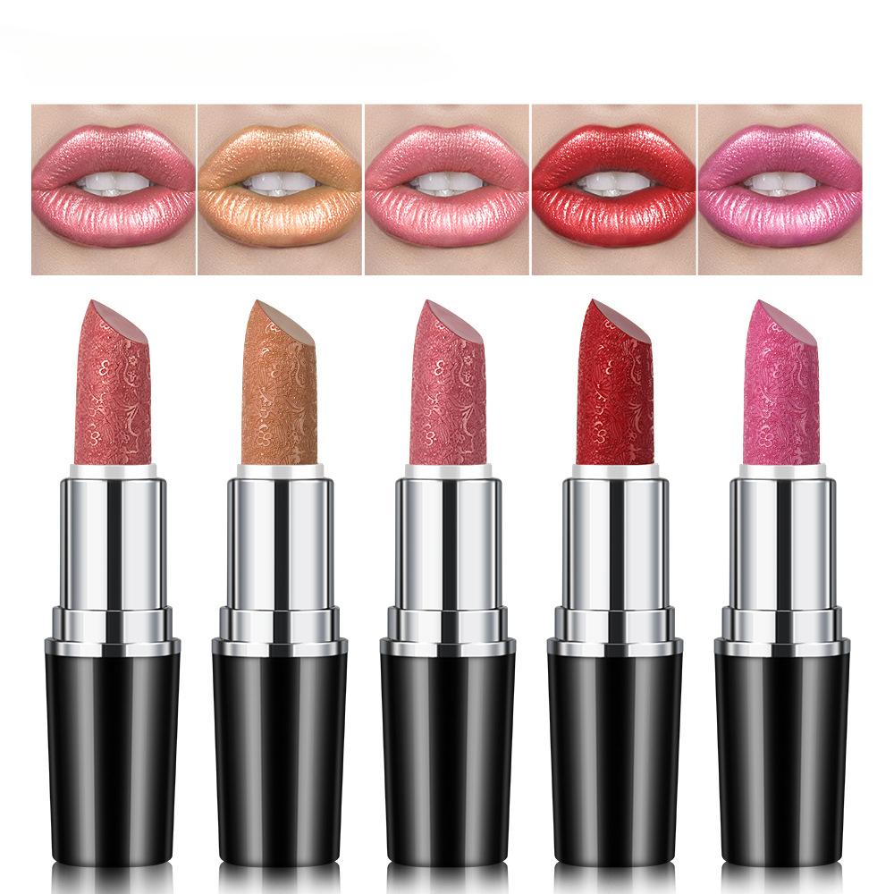 Geschnitzter glänzender Lippenstift, Perlen-Lippenstift, Antihaft-Becher, langanhaltender, feuchtigkeitsspendender Lippenbalsam, lichtechter Glitzer-Lippenbalsam, enthält keine Konservierungsstoffe