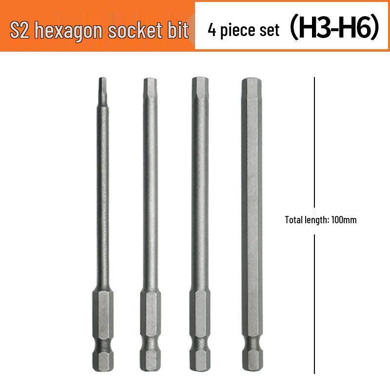 Sechskant S2 Magnetischer Pneumatischer Elektrischer Schraubendreher Bit-Satz mit Verlängerten Bits