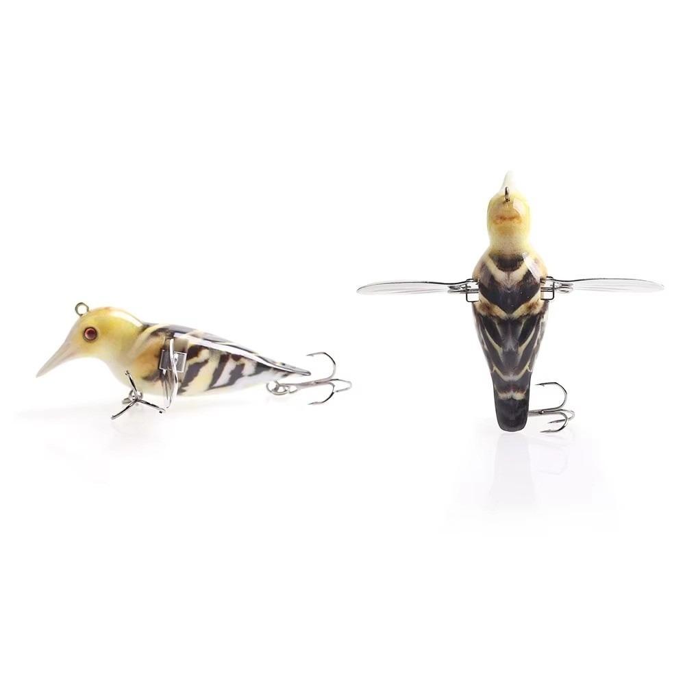 Leurres de pêche de surface 80 mm 12 g Ailettes Métalliques Simulation d'Oiseaux Flottants Conception Artificielle