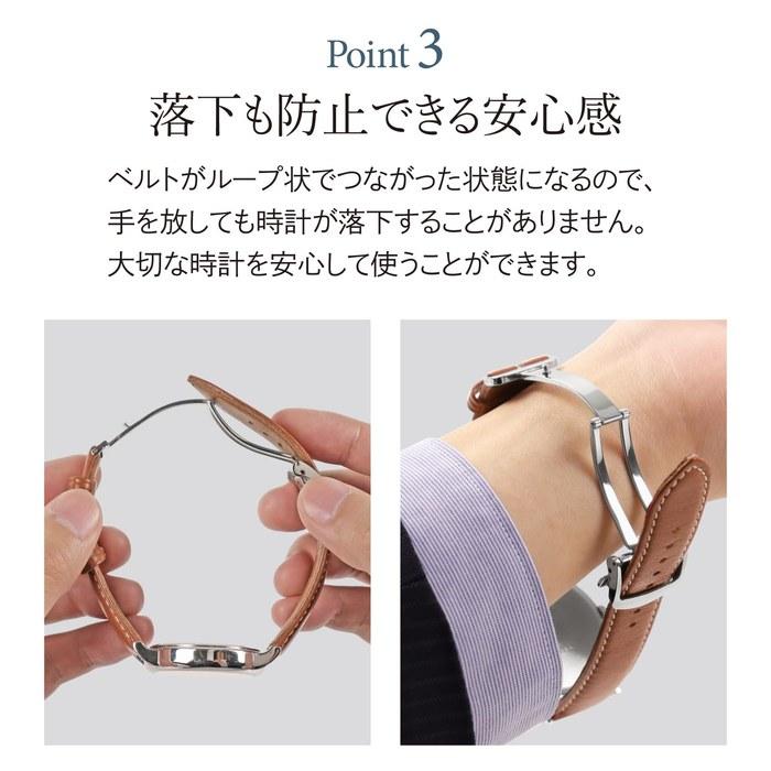 BAMBI Leather Buckle D-Buckle Silver 18mm ZS0007P