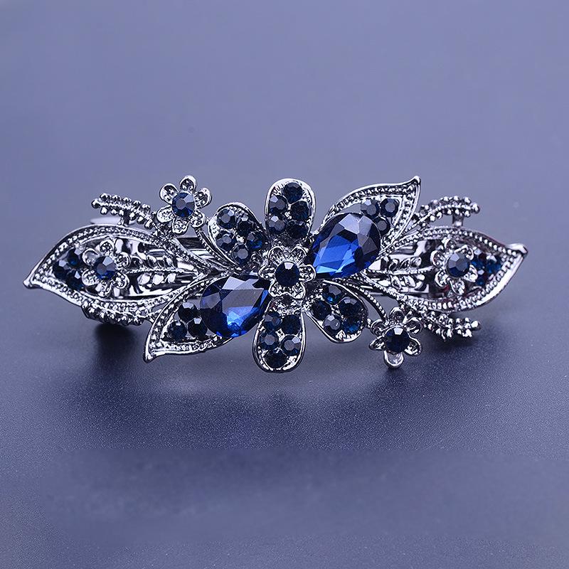 Korean Rhinestone Crystal Hair Clip for Women - Large Alloy Hairpin & Ponytail Accessory