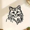 Metal Cat Wire Wall Art Minimalist Home Decor for Living Room Bedroom Garden Durable Indoor Outdoor Hanging Ornament