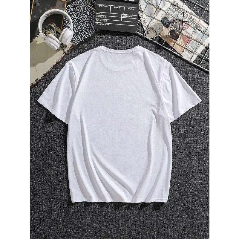Tidy fun Shih Tzu printed white T loose and comfortable street wind short sleeves for men and women.