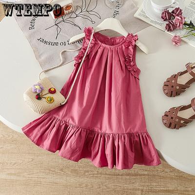 Mädchenkleid Sommerkleid Koreanisch Lässig und Stilvoll Kinder Prinzessinnenkleid Mädchen Baby Westenkleid