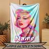 Gepersonaliseerd Dekentje met Naam, Marilyn Monroe Print, Woondecoratie, Slaapkamer, Bank, Kamperen, Sofa, Cadeaus voor Verjaardag Kerst