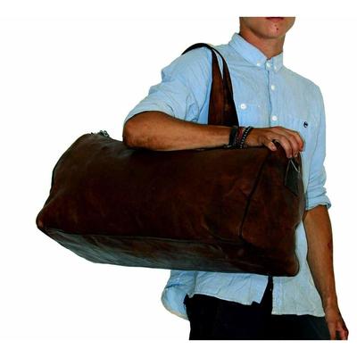 Weekend Luggage Overnight Leather Waxed Bag Genuine Travel Men Duffle Vintage