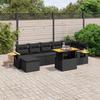 VidaXL Garden Lounge Set with Cushions 8 Pcs, Patio Sofas, Patio Furniture Set, Outdoor Furniture, Black 3273624
