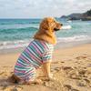 Elastic Colorful Striped Dog Jumpsuits Cotton Puppy Rompers Dog Four Legged Clothes  Cats Dogs