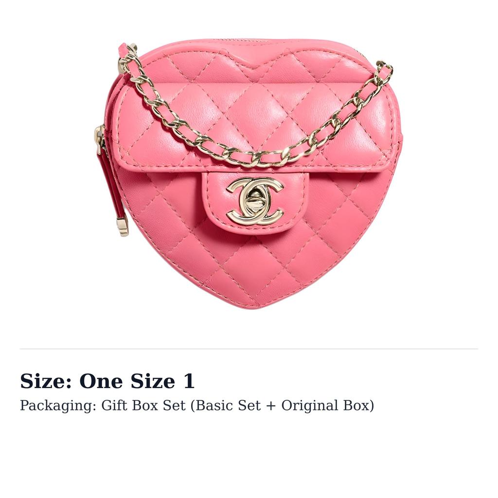 Chanel 22SS Sheepskin Heart Bag, Crossbody Bag, Shoulder Bag Women's Peach Pink AP2784-B08163-NH621