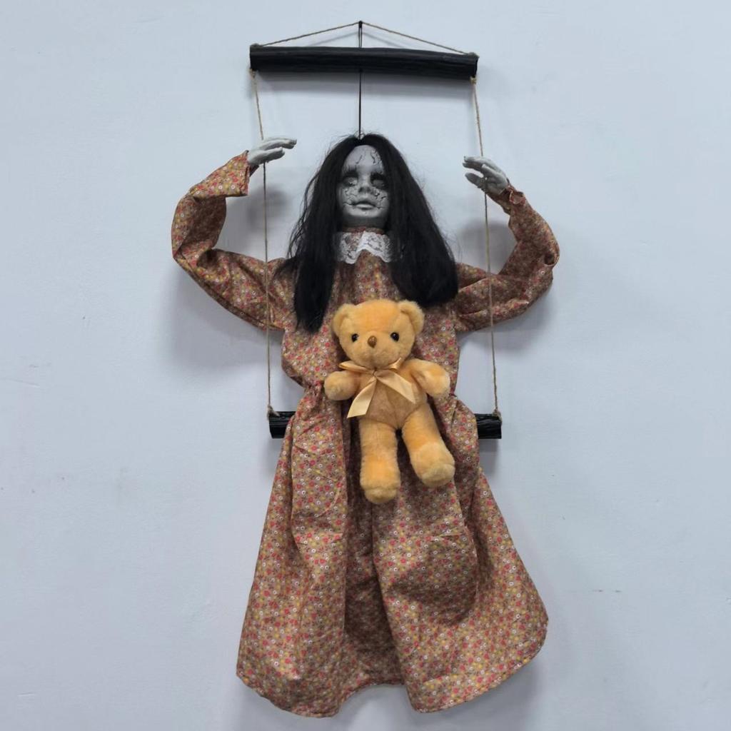 Halloween FemaleGhost Puppet Venue Decoration Props, Terrifying AndScary Pendants, CourtyardSecret Room Atmosphere Decoration Props