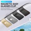 Car Sunglasses Clip Sun Visor Glasses Holder Card Ticket Holder Stable Storage Clips Eyeglasses Hanger Magnetic Glasses Holder