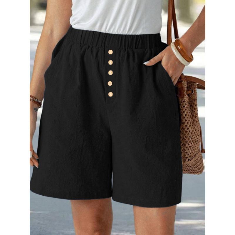 DAFIFY Women's Fashion Casual Solid Color Print High Waist Sport Shorts