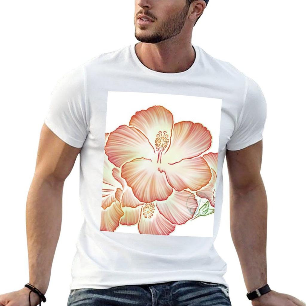Hibiscus pattern TShirt Odor Resistant Short Sleeve Top