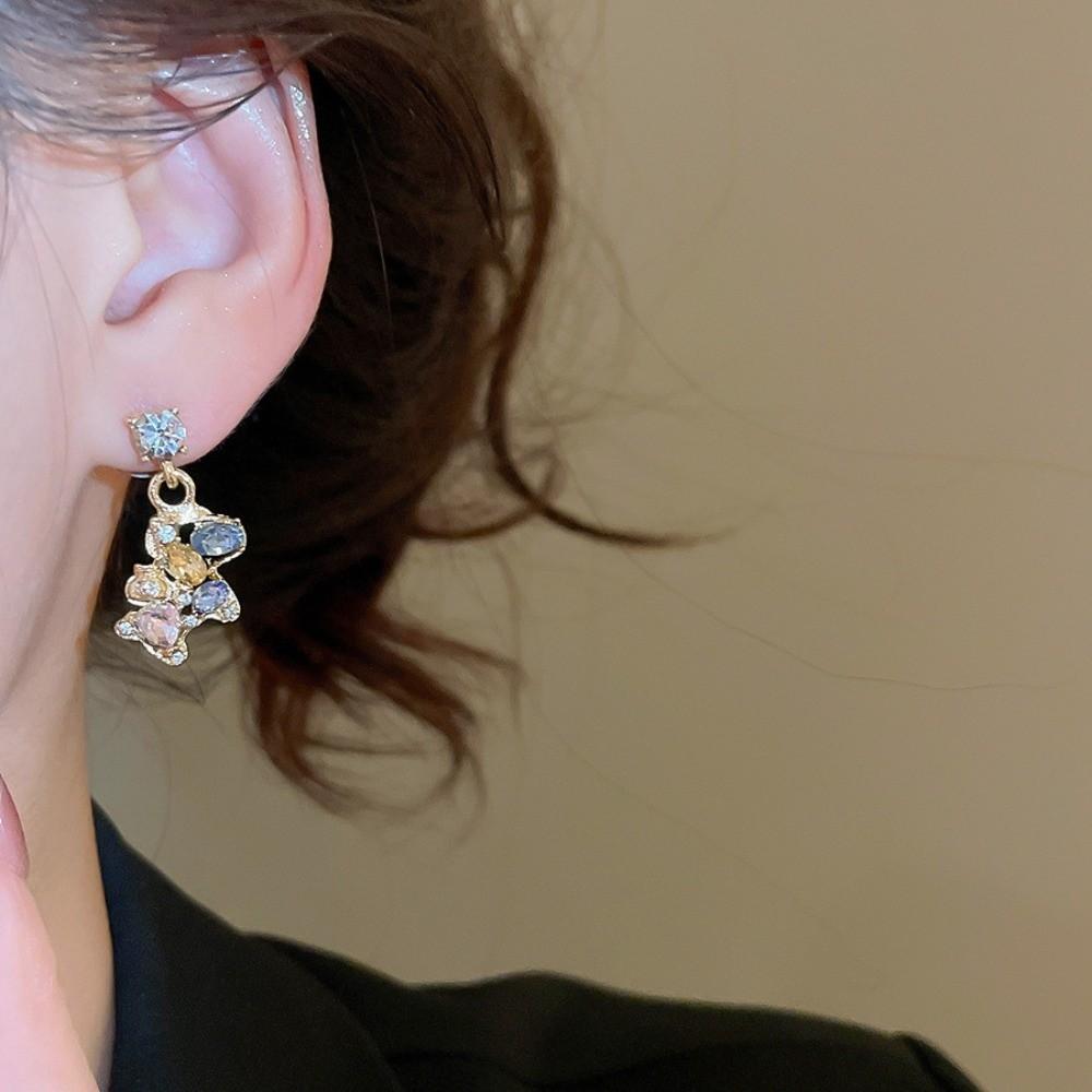 Rhinestone New Year Horse Earrings Year of Horse Horse Mascot Drop Earrings  Girl