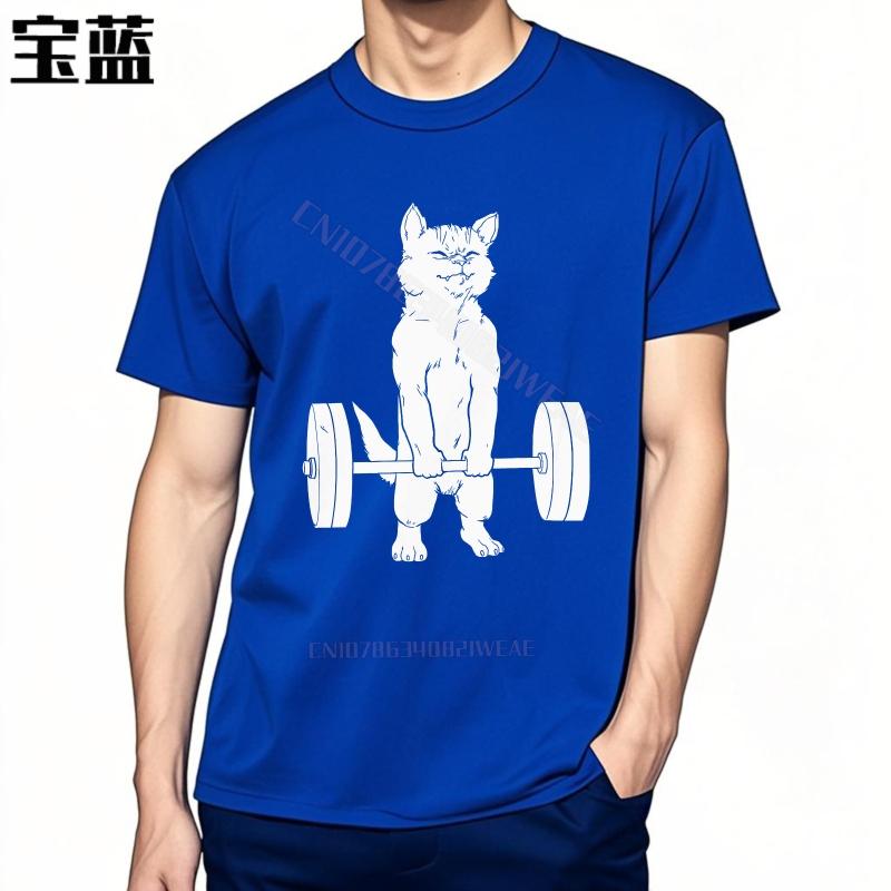 Heavy Weights Daily Wear Basic T Shirt Cool Cotton Unisexs Tshirt Unisexs T Shirt Vintage Classic Tshirt Cat Lifting