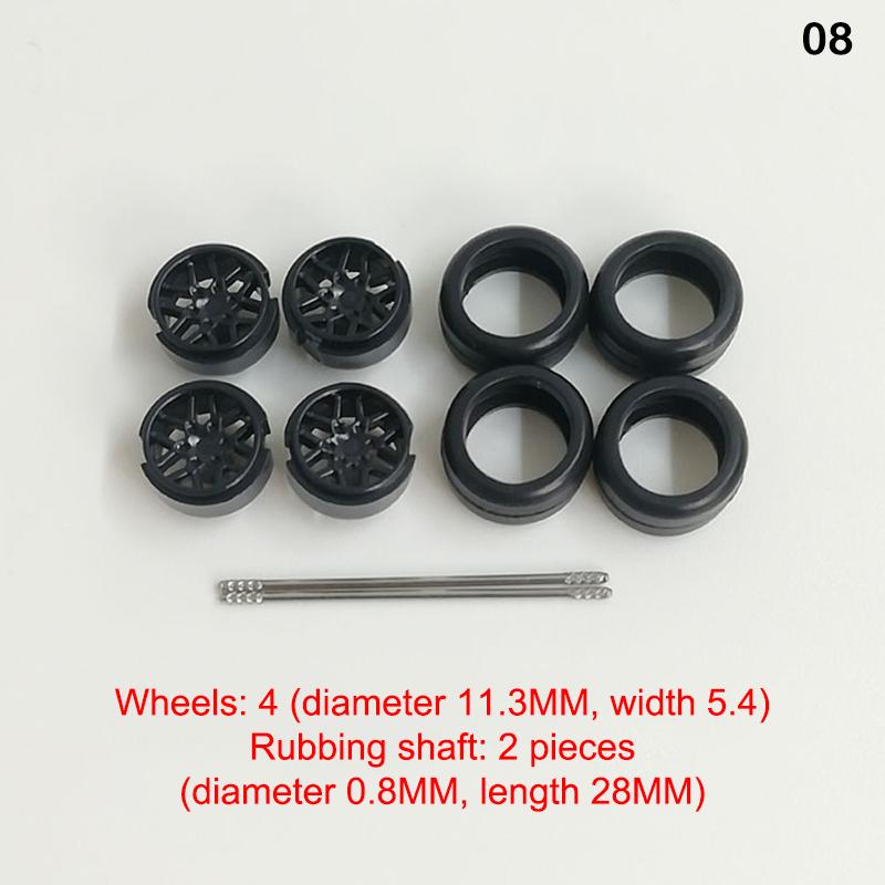 4 sztuk/zestaw 1:Koła w skali 1/64 do Hotwheels Model samochodu z gumowymi oponami Części modyfikowane