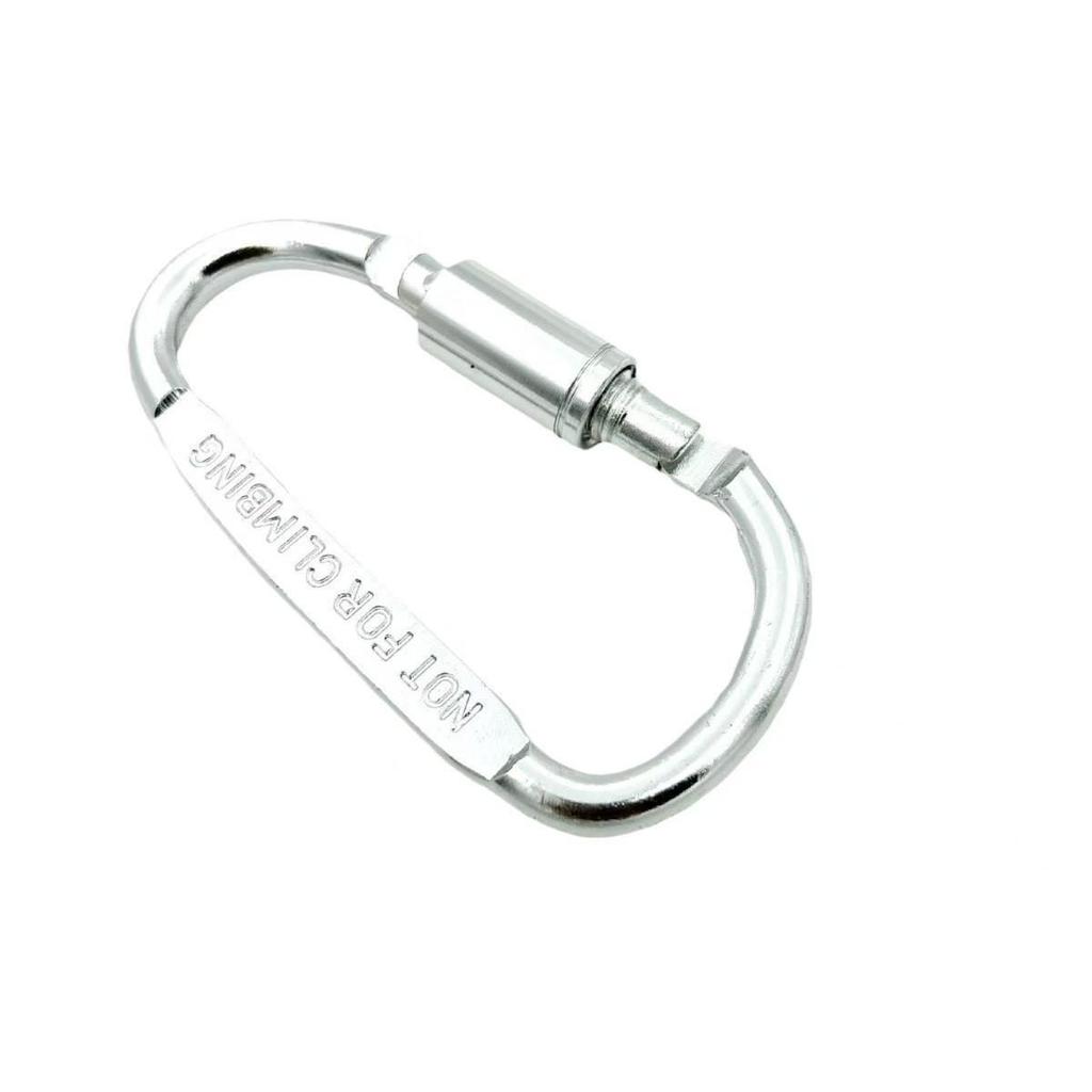 8CM Locking D-Shaped Carabiner with Screw Nut, Aviation Aluminum Alloy