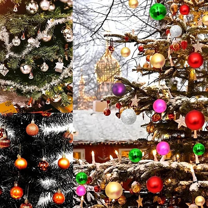 24Pcs/Box 3/4Cm Christmas Balls Set Christmas Tree Ornaments Christmas Hanging Pendants Christmas Tree Decor  Year Gifts