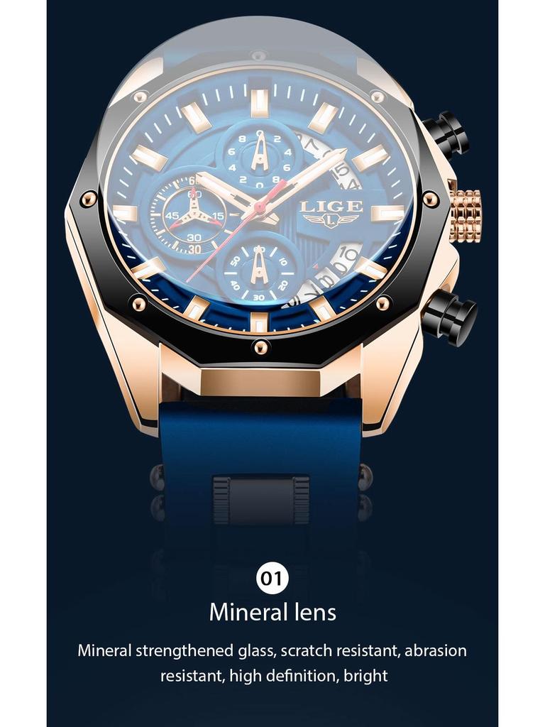 Men's Fashionable Multifunctional Luminous Waterproof Quartz Sports Watch