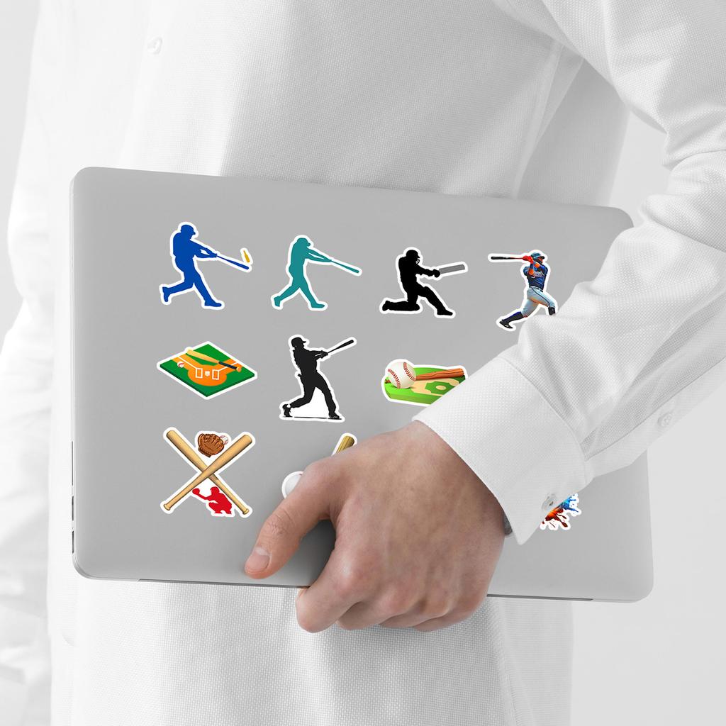 50 New Baseball Graffiti Stickers Mobile Phone Computer Waterproof Decorative Stickers Creative DIY Baseball Stationery Stickers