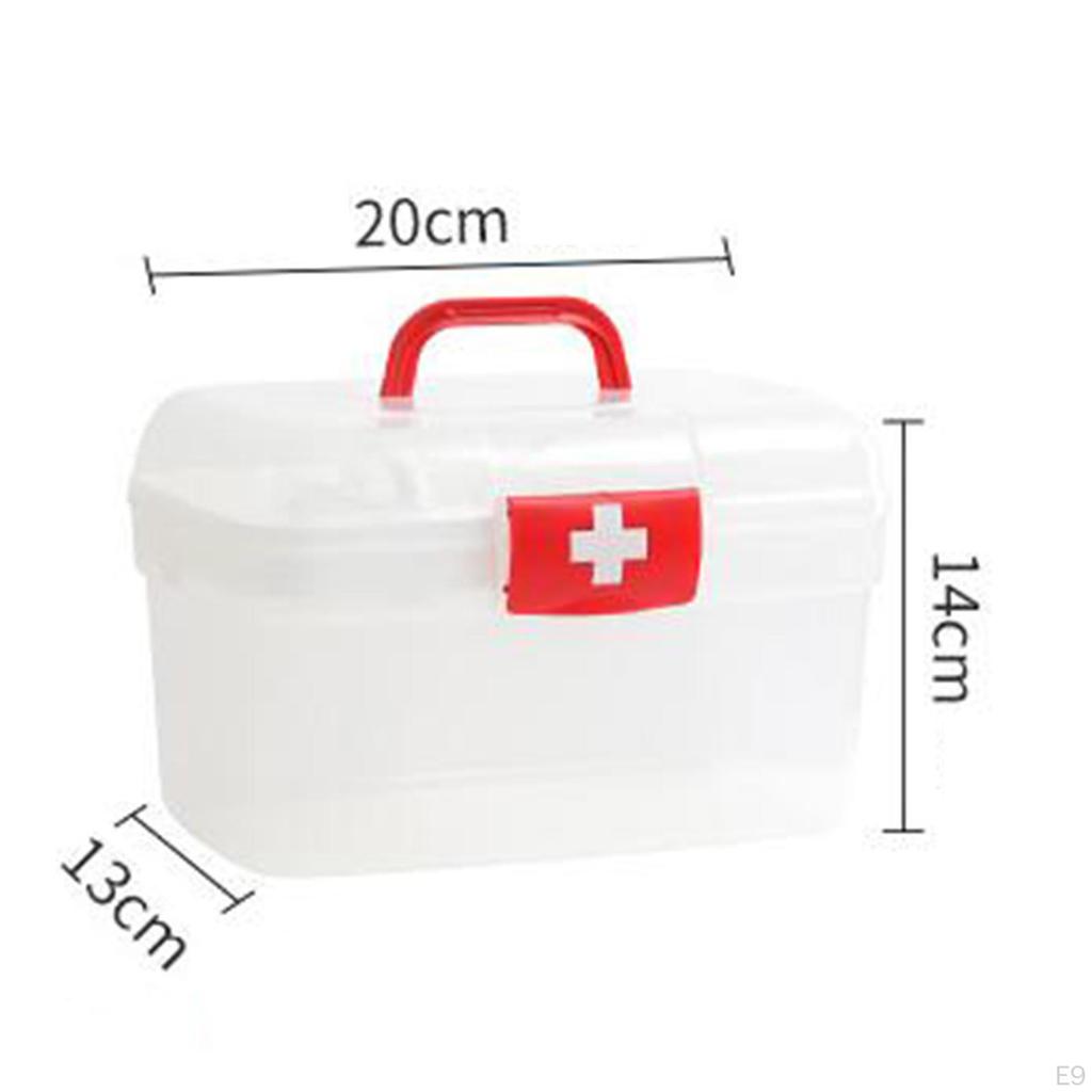 First Aid Case Storage Box Multi Purpose 2 Layer Dustproof Container for Hiking