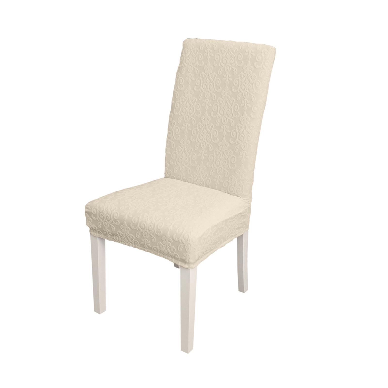 

Чехол на обеденный стул, Высокоэластичный Съемный Чехол на Стул Моющийся Чехол-Протектор для Сиденья Стула, Жаккардовый Узор, Стул бежевый