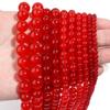 1 Strand Round Natural Stone Beads Red Color Chalcedony Stone Beads For Jewelry Making DIY Charm Necklace Bracelet Accessories