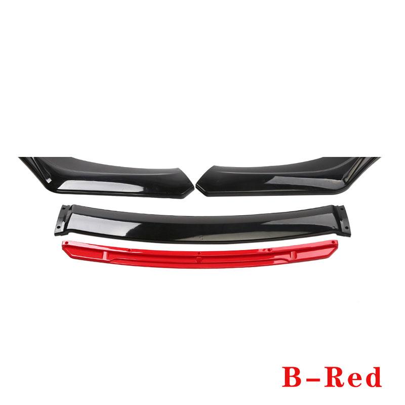 Universal Car Front Bumper Lip Body Kit Spoiler Splitter Diffuser  Red Black Blue Canard Splitter ABS Plastic Auto Modification
