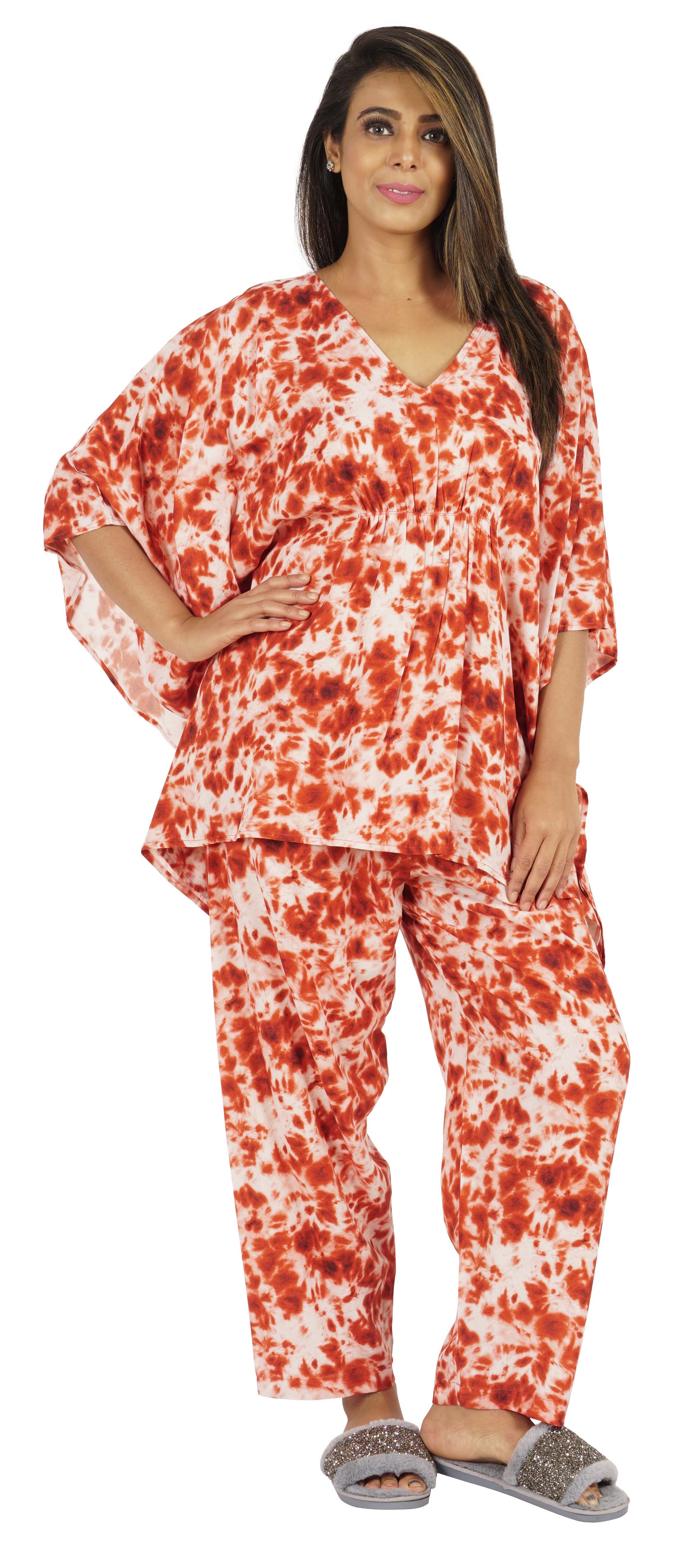 

Жіночий піжамний комплект Phagun з принтом, кафтан, кімоно з рукавами азіатського стилю XS помаранчевий