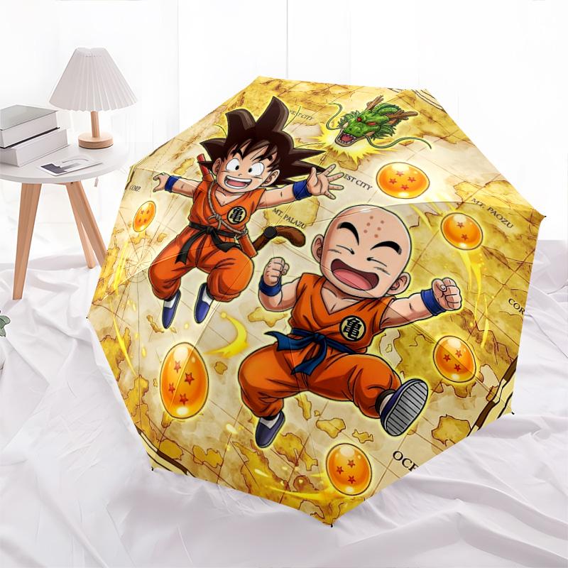 1 PC Automatic Folding Umbrella - Dragon Ball Pattern Portable Foldable Design With 8 Ribs Christmas Birthday Gifts
