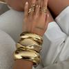 Hot Selling Ins Exaggerated Faceted Geometric Bracelet Niche Personality Design Sense Spring Buckle Open Bracelet
