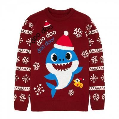 Mens Daddy Shark Knitted Christmas Jumper