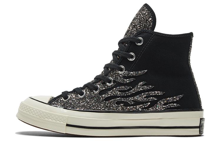 Кеды Chuck 70 Wmns Converse High Archival Glitter Flame - Black Egret Женские 569387C 35