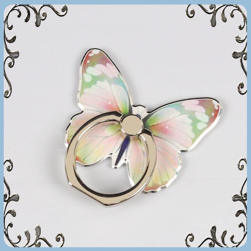 Mobile Phone Ring Buckle Holder Cartoon Cute Metal Desktop Creative New Painted Butterfly Mobile Phone Ring Buckle Holder