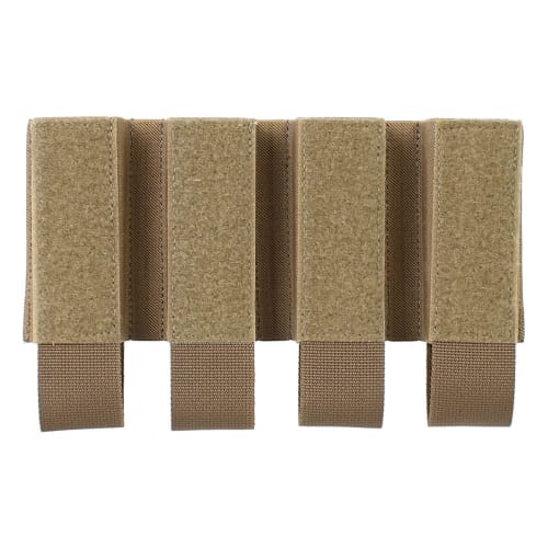 PEW Tactical FC Style Turnover Quad SMG Magazine Pouch, Large, Coyote Brown
