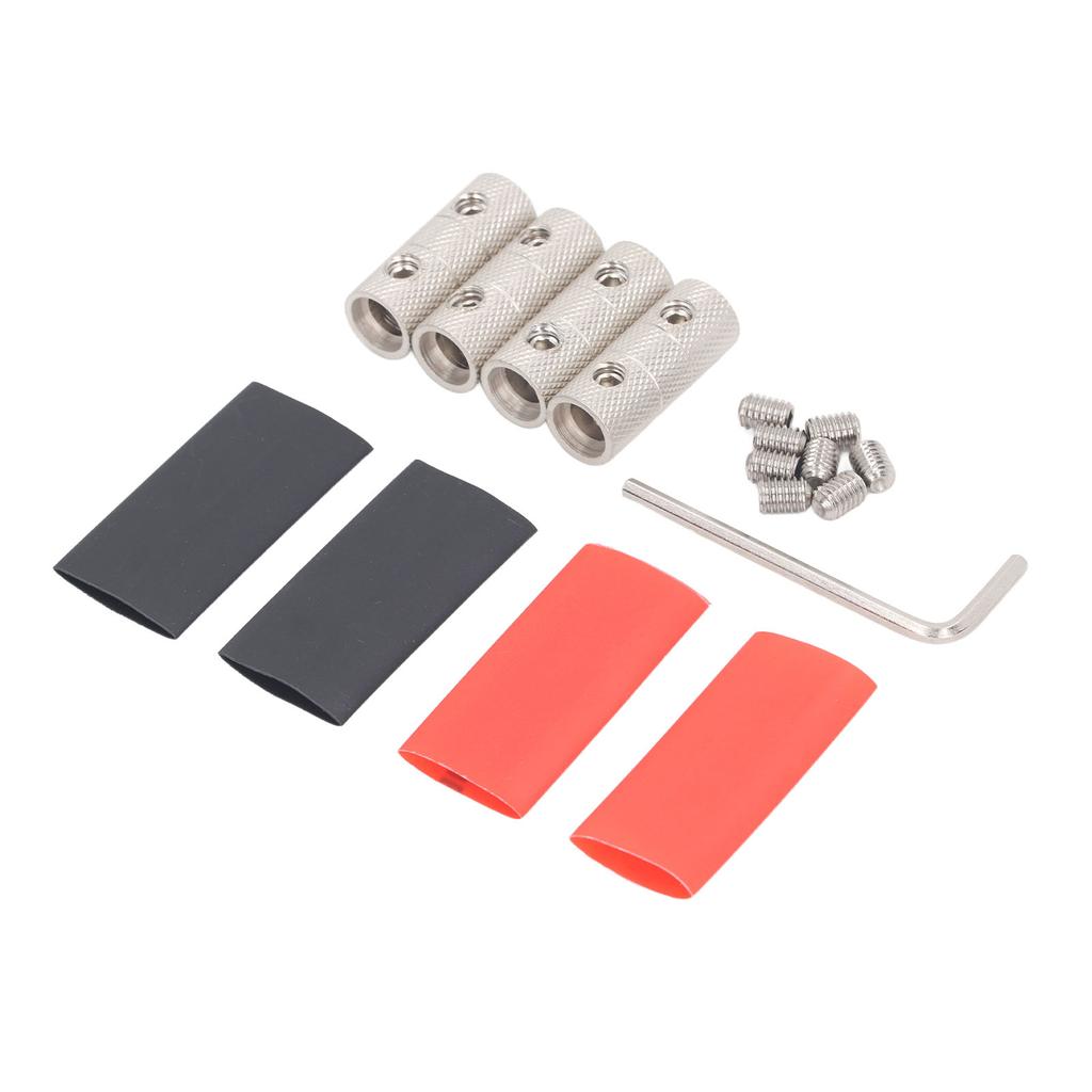 4 Gauge Wire Connectors Kit Brass for Car Audio Splice Battery Cable Butt Connector with Hex Wrench Screws